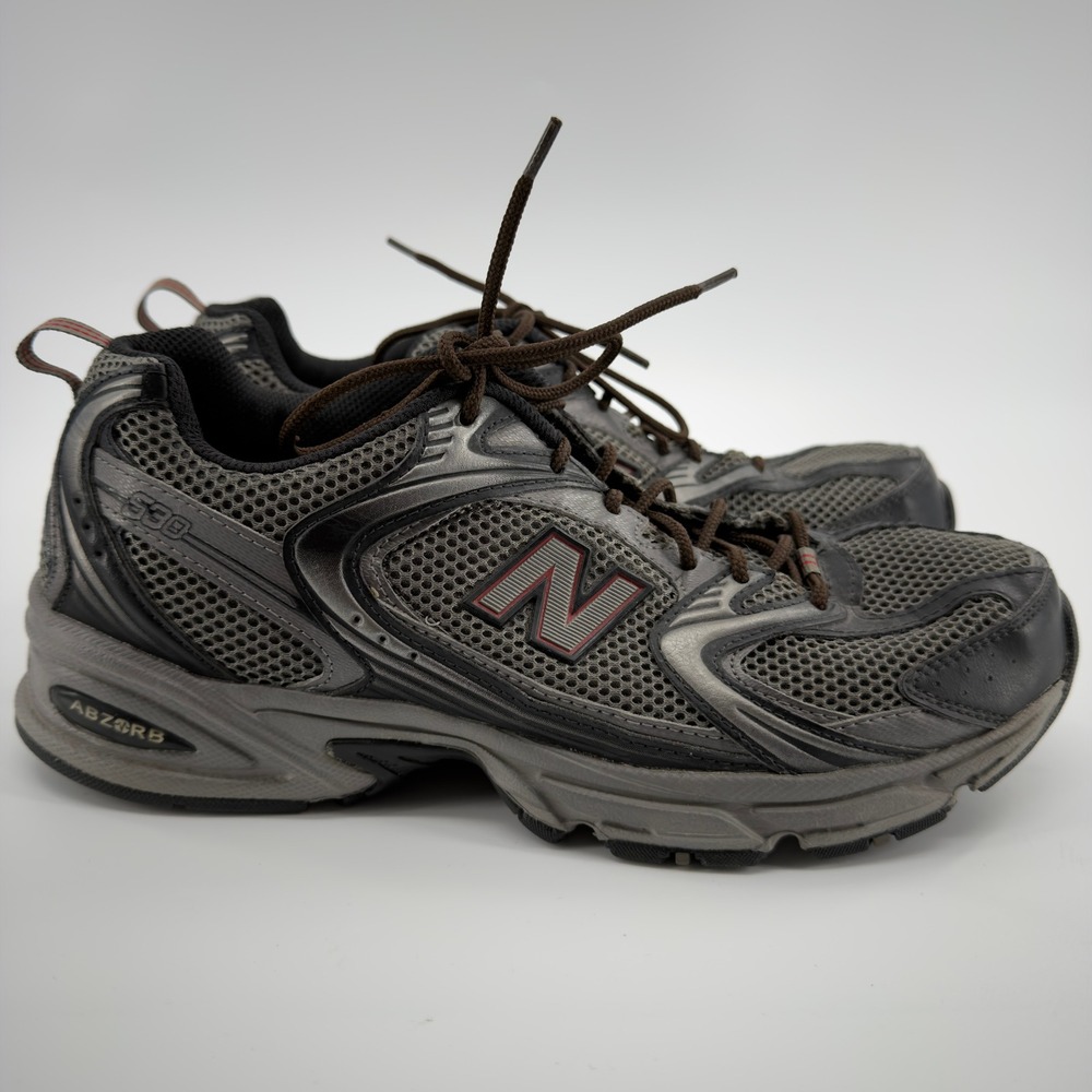 New Balance 530 Grey Black Red Running Shoes Mens 9.5 ABZORB Sneakers